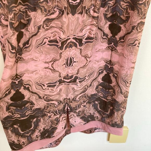 Peruvian Connection Womens 12 Pink Silk Babydoll Print Midi Dress Fairy Y2K Boho - Picture 9 of 9